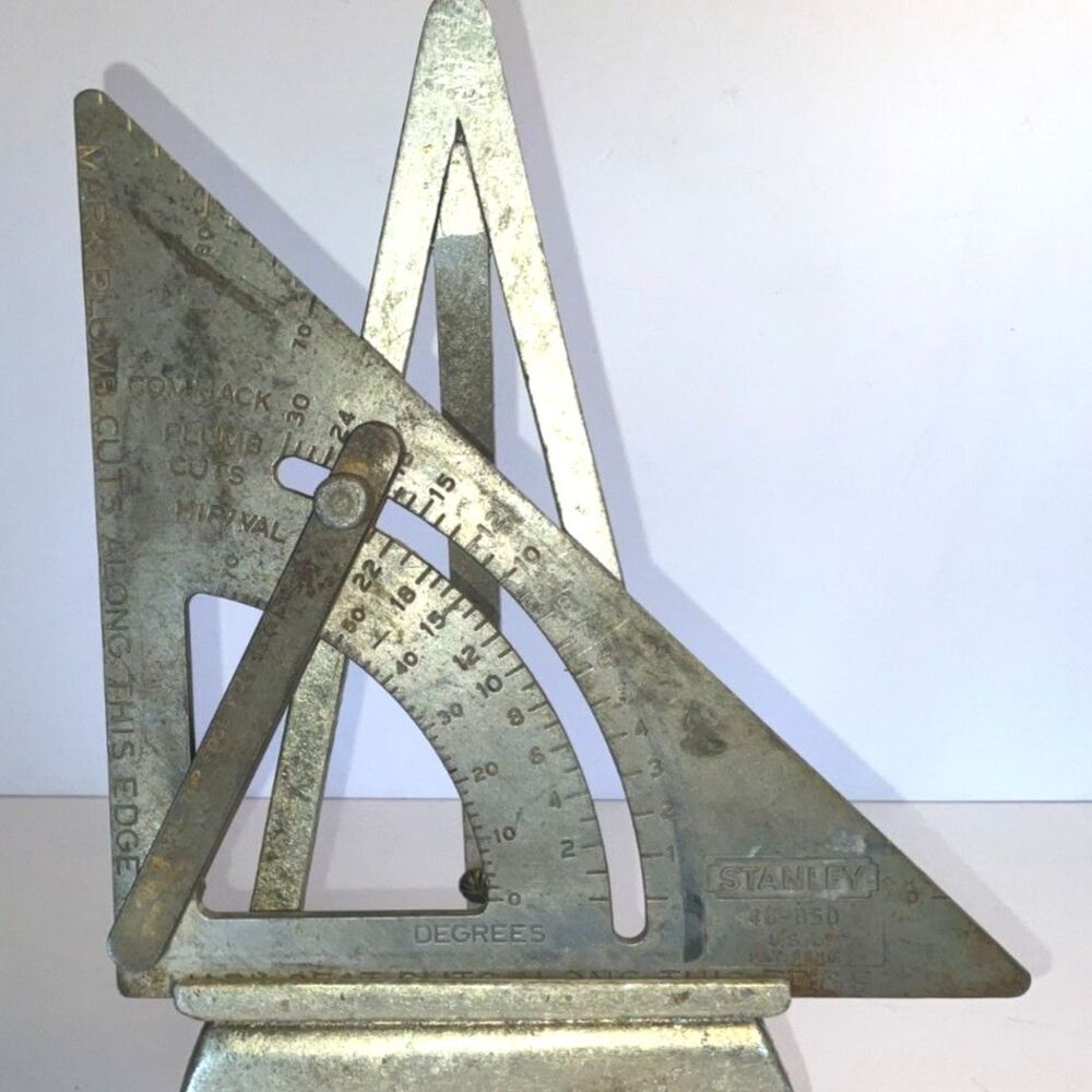 Vintage Stanley 46-050 Adjustable Aluminum Layout Tool Speed Square Rafter Sq